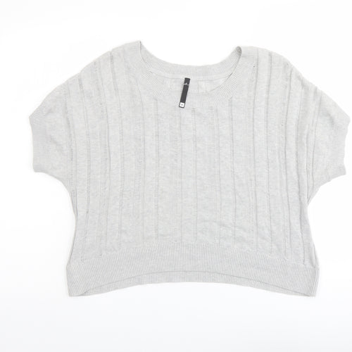 Woolworths Womens Grey Round Neck Cotton Pullover Jumper Size L
