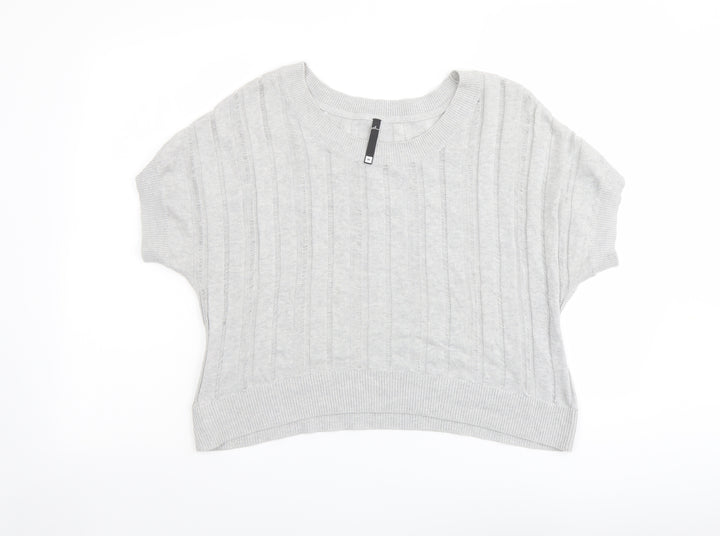 Woolworths Womens Grey Round Neck Cotton Pullover Jumper Size L