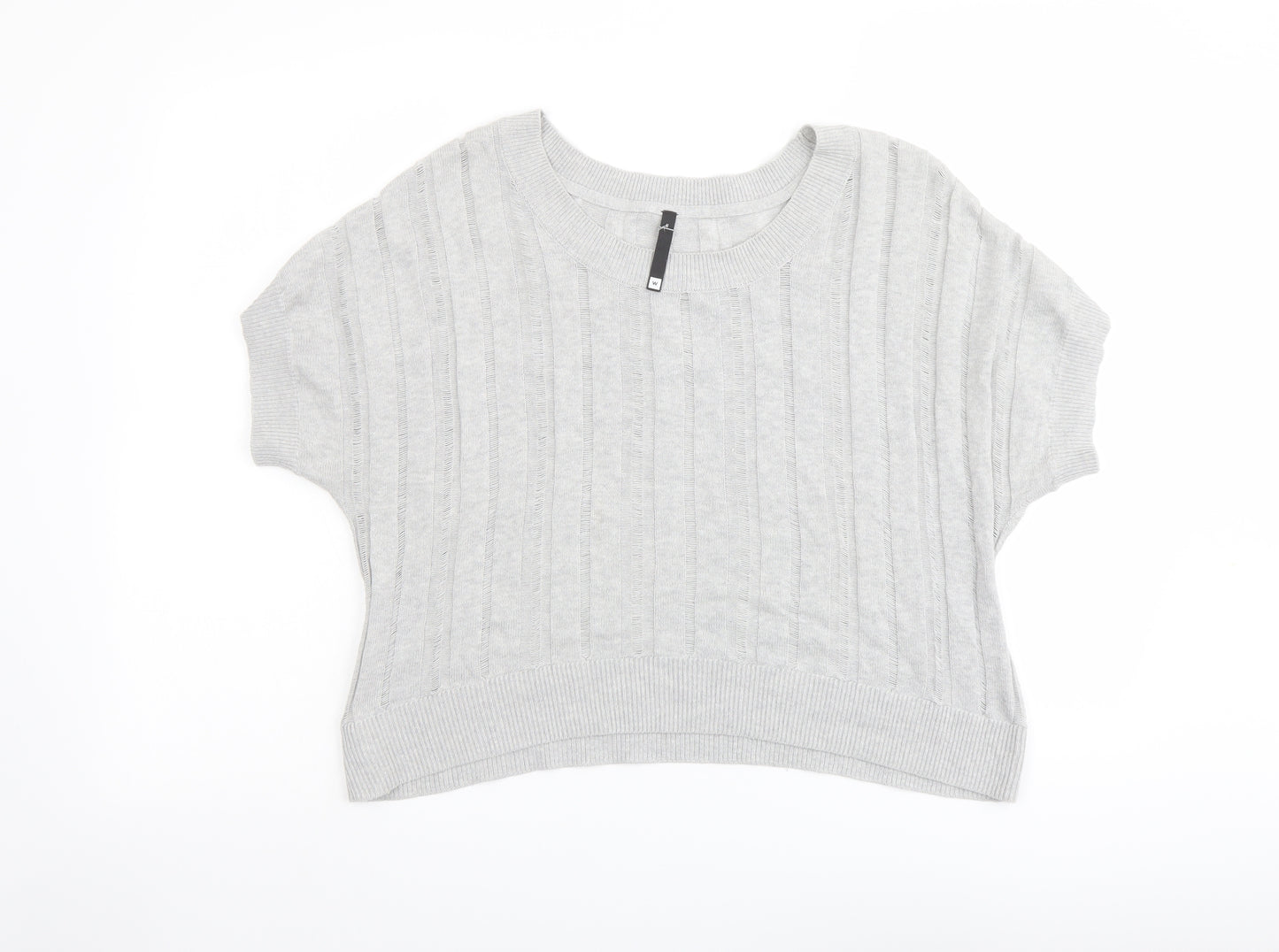 Woolworths Womens Grey Round Neck Cotton Pullover Jumper Size L