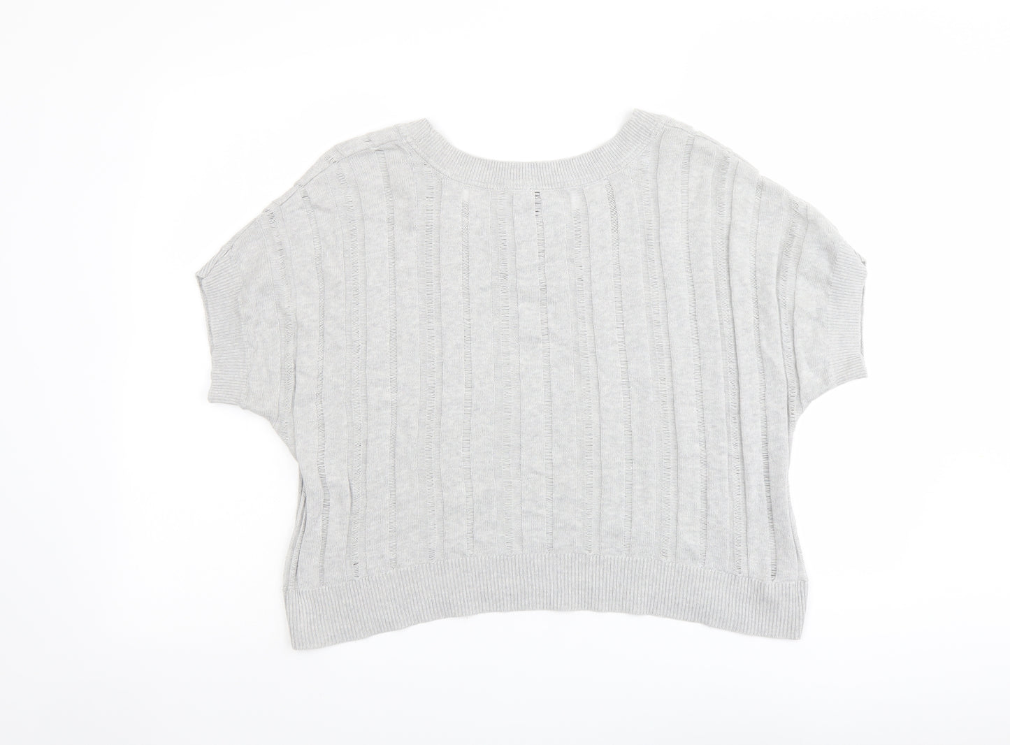 Woolworths Womens Grey Round Neck Cotton Pullover Jumper Size L