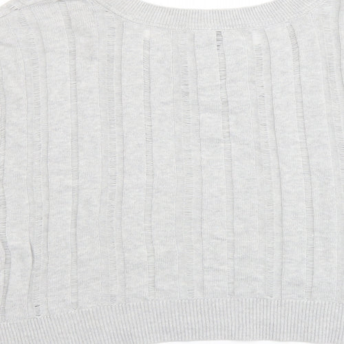 Woolworths Womens Grey Round Neck Cotton Pullover Jumper Size L