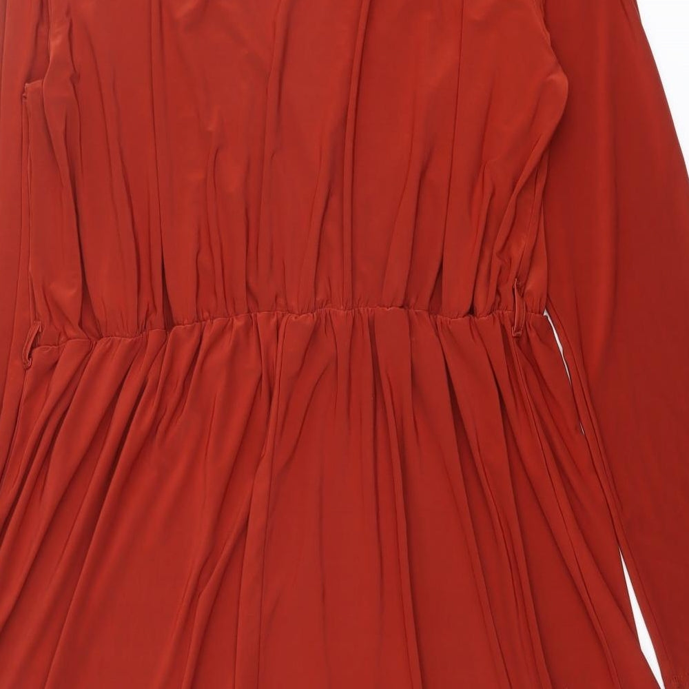 Club L Womens Red Polyester Skater Dress Size 22 V-Neck Pullover