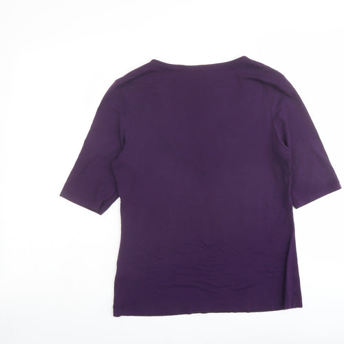 Marks and Spencer Womens Purple V-Neck Viscose Pullover Jumper Size 12