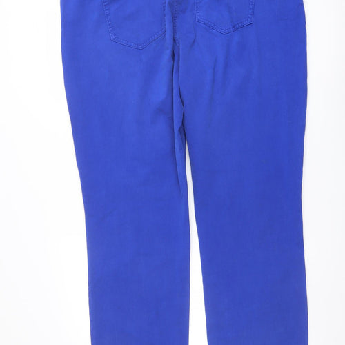 Long Tall Sally Womens Blue Cotton Straight Jeans Size 24 L34 in Regular Button
