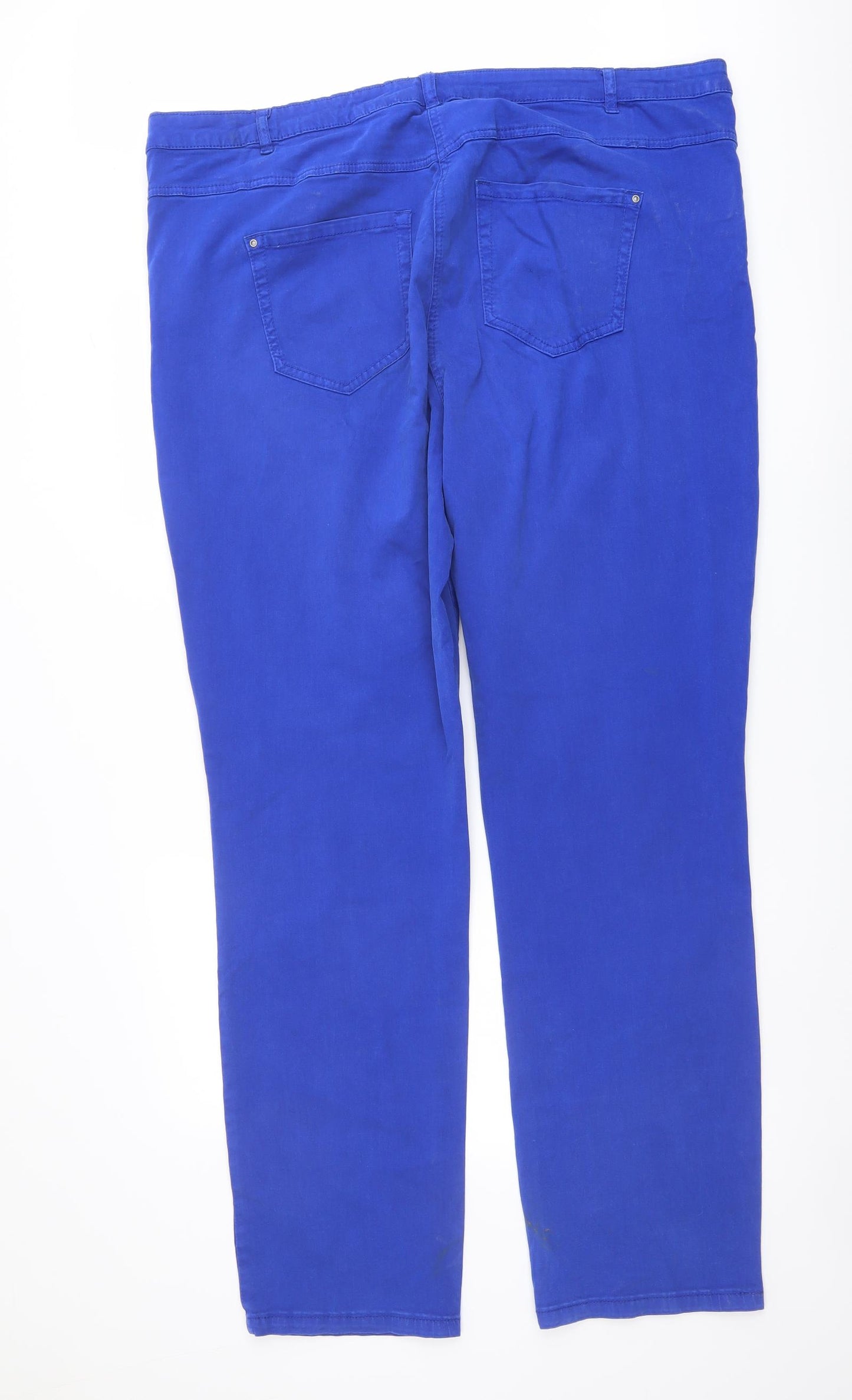 Long Tall Sally Womens Blue Cotton Straight Jeans Size 24 L34 in Regular Button