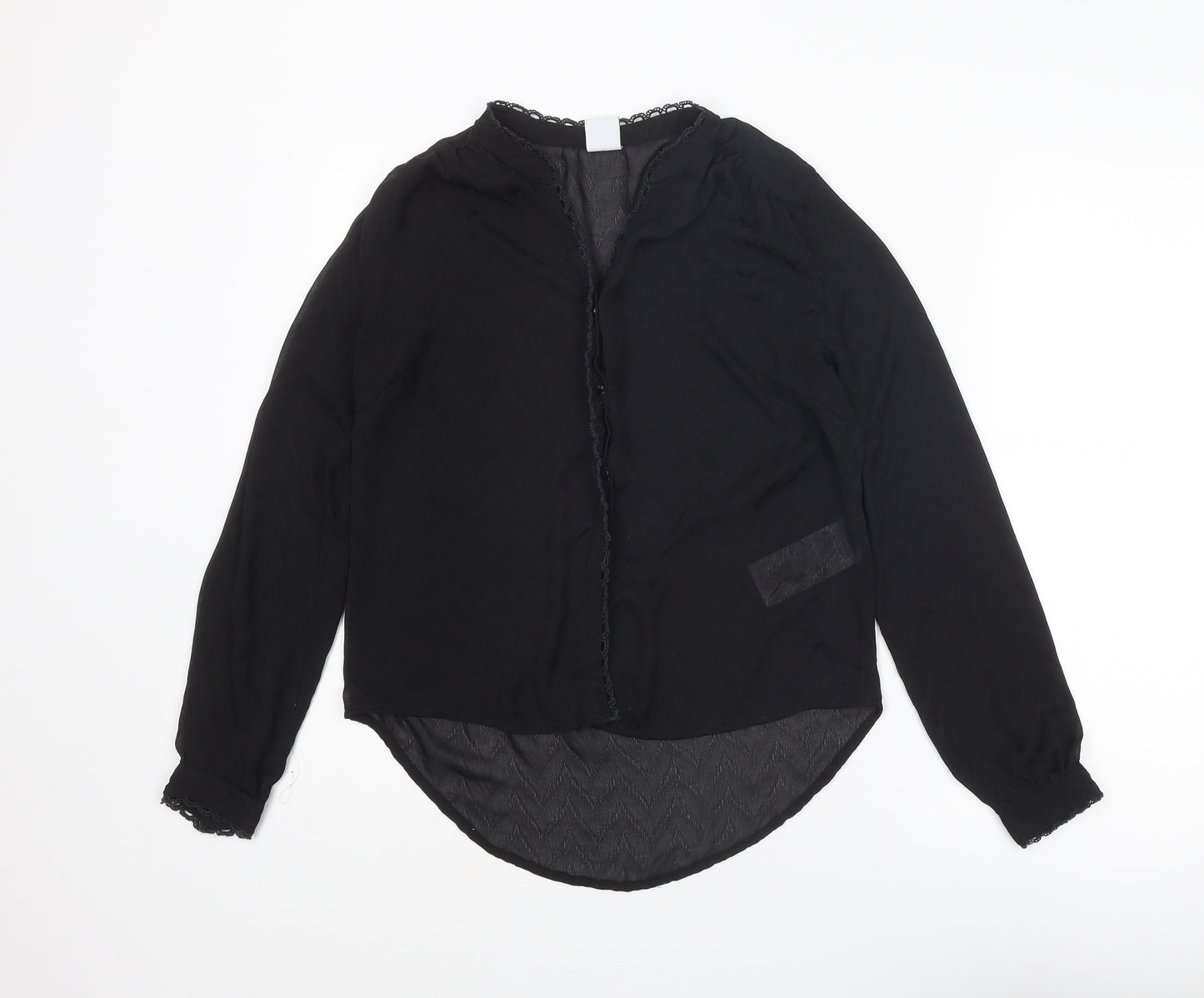 VERO MODA Womens Black Polyester Basic Blouse Size S V-Neck