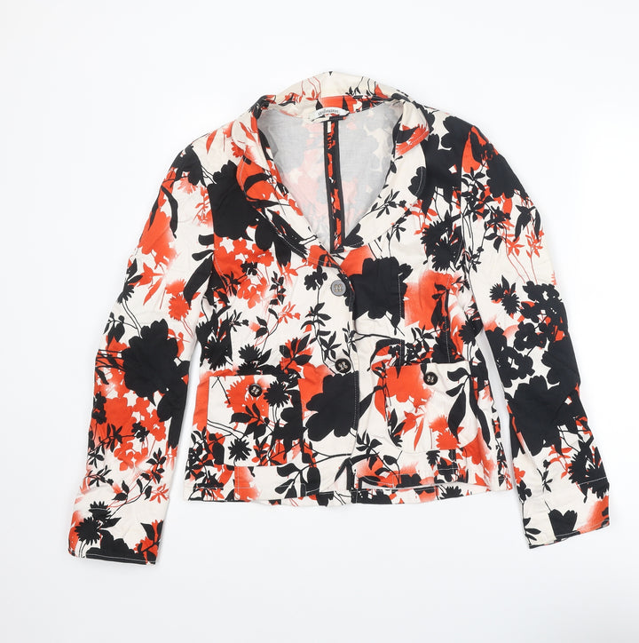 Steilmann Womens Multicoloured Floral Jacket Blazer Size 14 Button