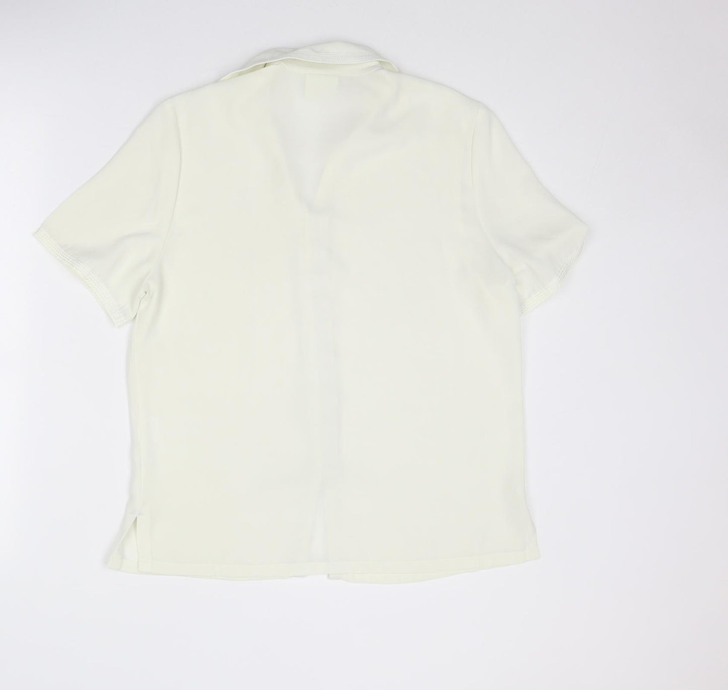 Eastex Womens Ivory Polyester Basic Button-Up Size 10 Collared