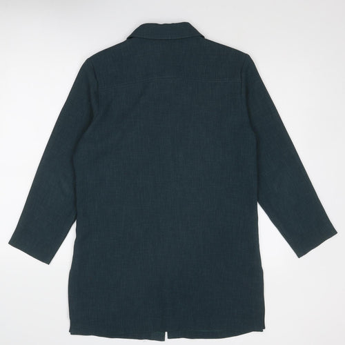 St Michael Womens Green Overcoat Coat Size 12 Button