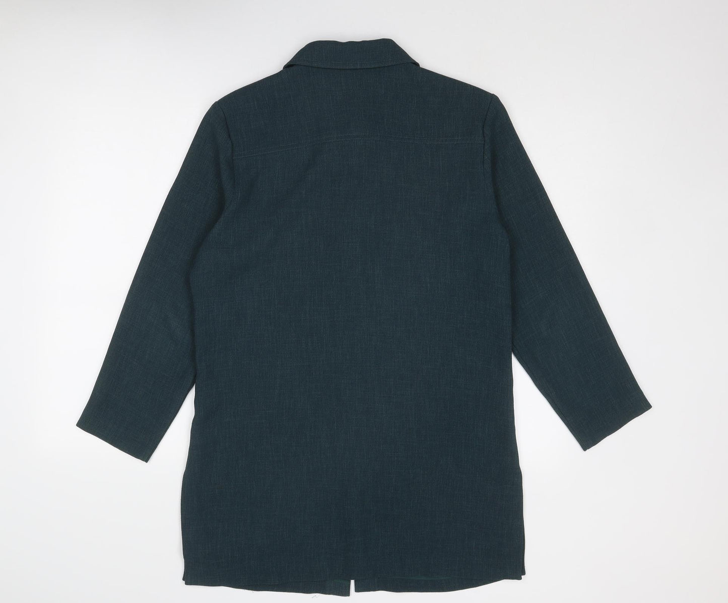 St Michael Womens Green Overcoat Coat Size 12 Button