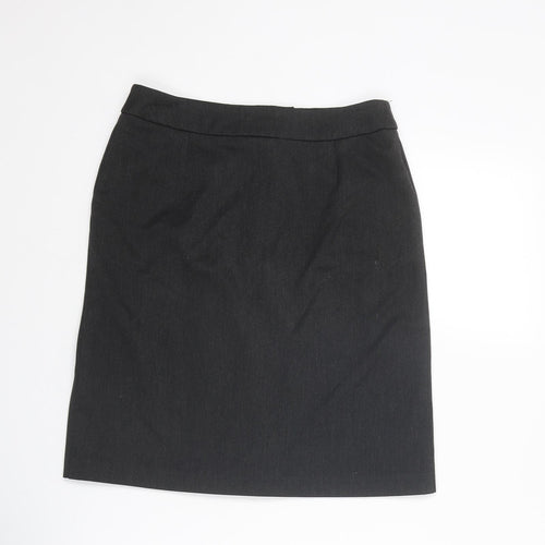 Warehouse Womens Grey Polyester A-Line Skirt Size 10 Zip