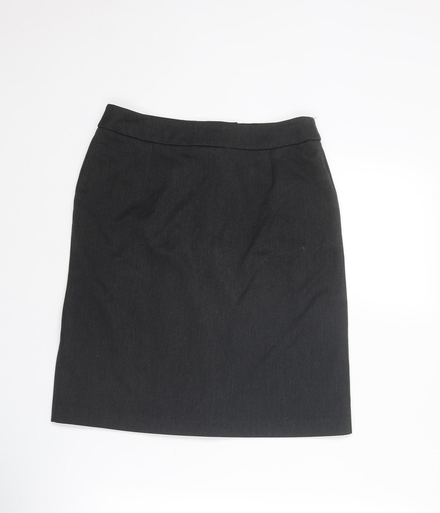 Warehouse Womens Grey Polyester A-Line Skirt Size 10 Zip