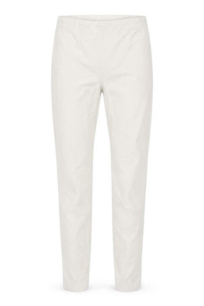 Front view of H&M women’s beige cotton chino leggings, size UK 6