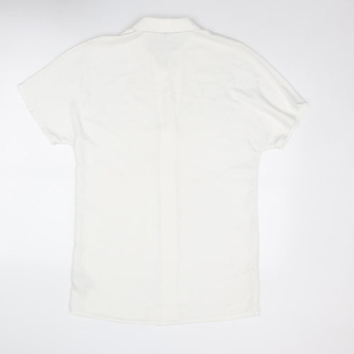 VERO MODA Womens White Polyester Shirt Dress Size M Collared Button