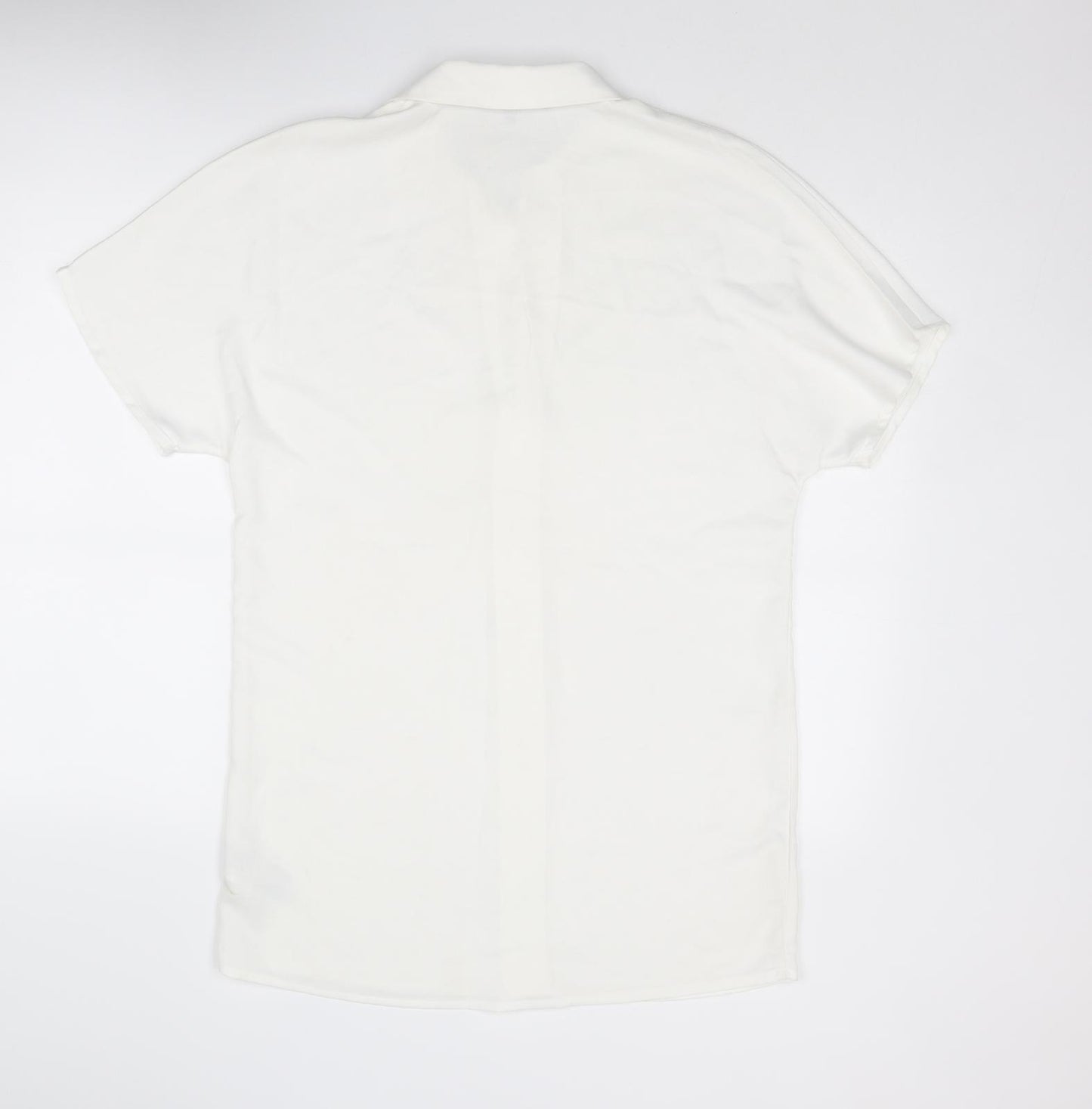 VERO MODA Womens White Polyester Shirt Dress Size M Collared Button