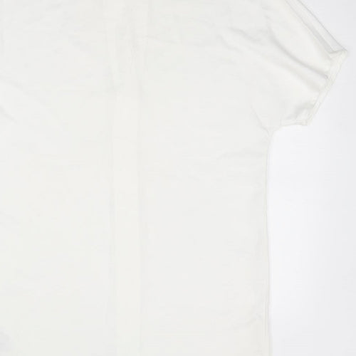 VERO MODA Womens White Polyester Shirt Dress Size M Collared Button