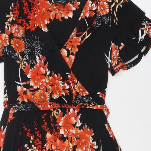 Dorothy Perkins Womens Multicoloured Floral Viscose A-Line Size 12 V-Neck Pullover