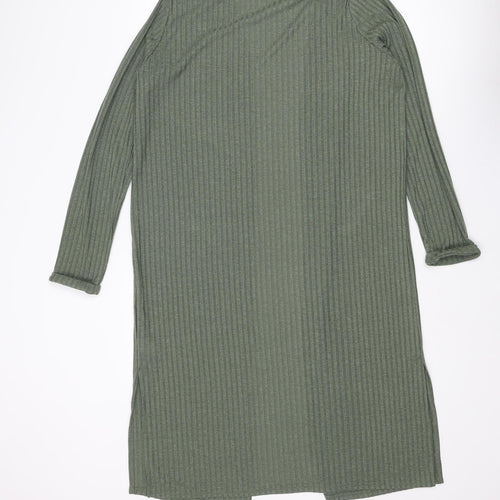 New Look Womens Green V-Neck Polyester Cardigan Jumper Size 16