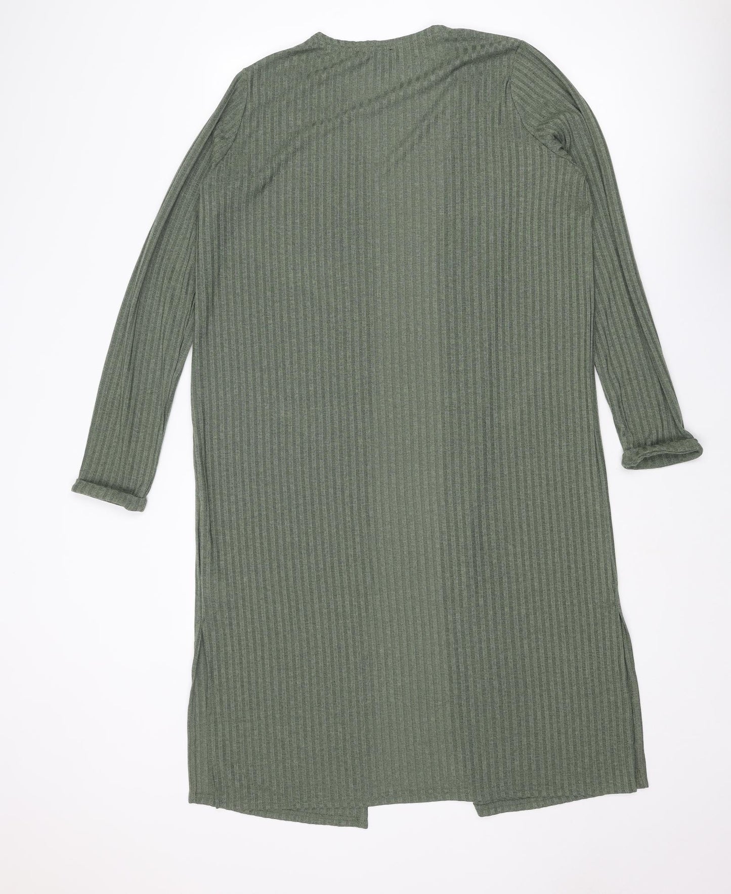 New Look Womens Green V-Neck Polyester Cardigan Jumper Size 16