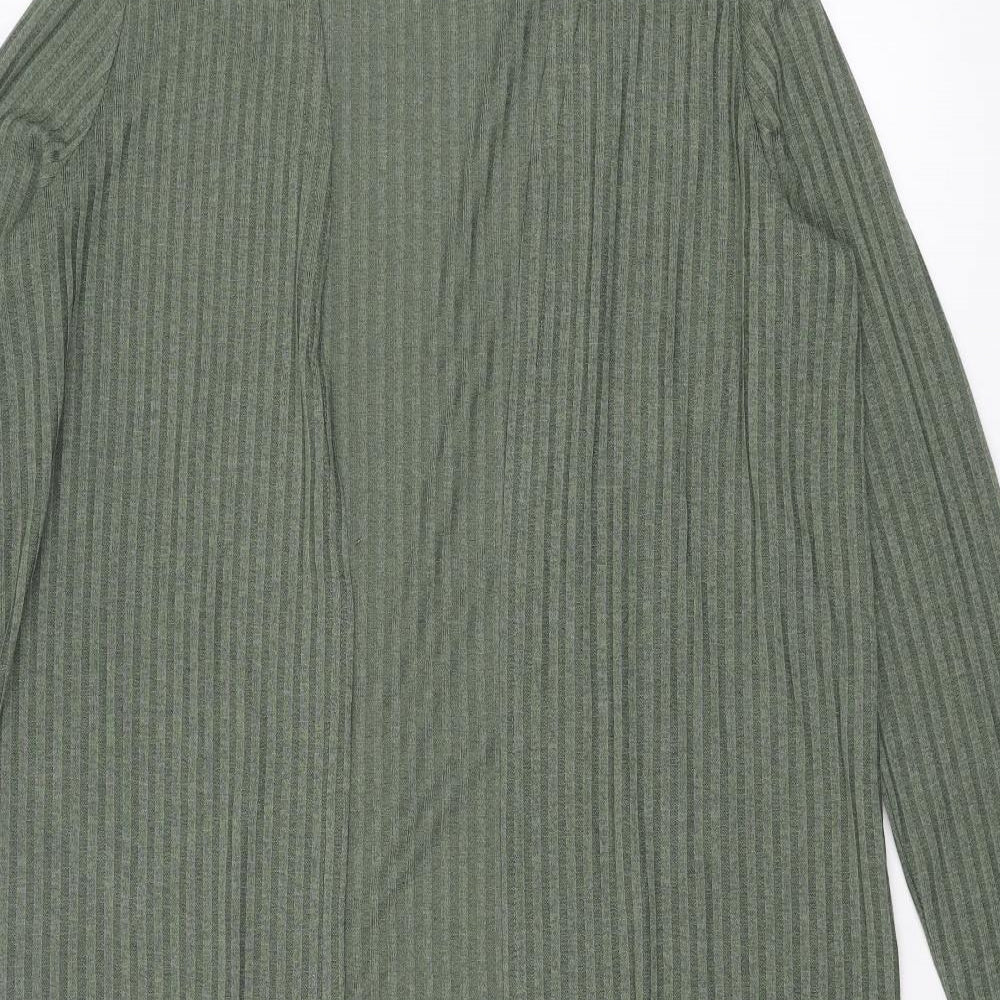 New Look Womens Green V-Neck Polyester Cardigan Jumper Size 16