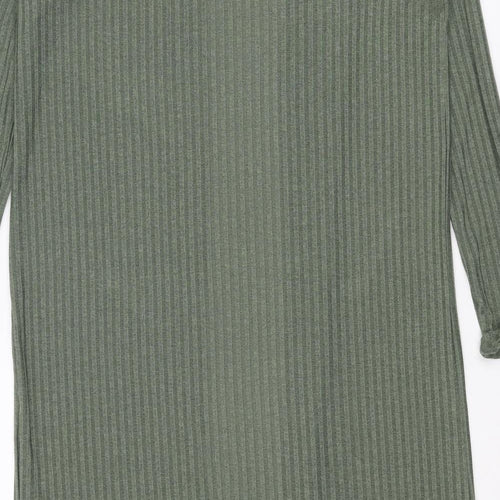 New Look Womens Green V-Neck Polyester Cardigan Jumper Size 16