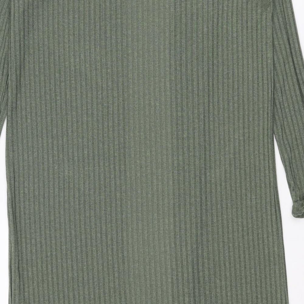 New Look Womens Green V-Neck Polyester Cardigan Jumper Size 16