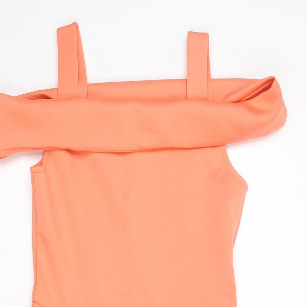 Lipsy Girls Orange Polyester A-Line Size 13-14 Years Round Neck Pullover