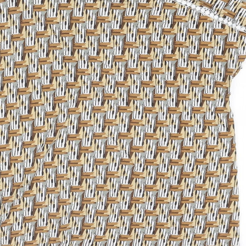 NEXT Womens Multicoloured Geometric Viscose Basic Blouse Size 12 V-Neck