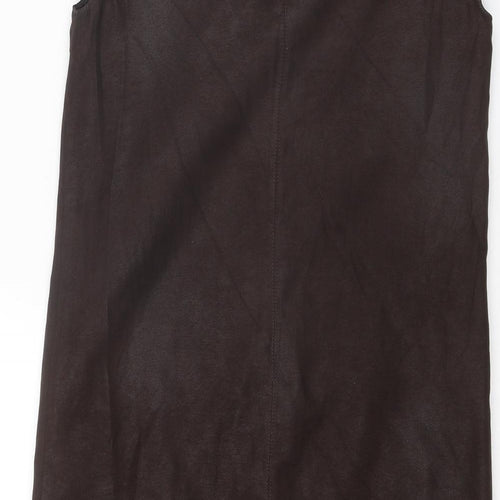 Zara Womens Brown Polyester Shift Size S Round Neck Pullover
