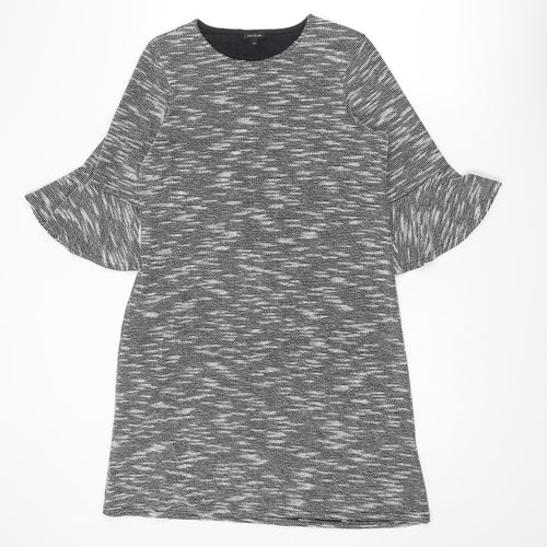 River Island Womens Grey Geometric Polyester A-Line Size 10 Round Neck Pullover