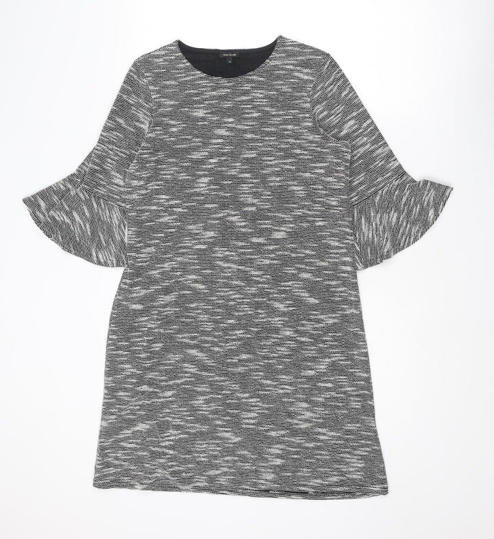 River Island Womens Grey Geometric Polyester A-Line Size 10 Round Neck Pullover