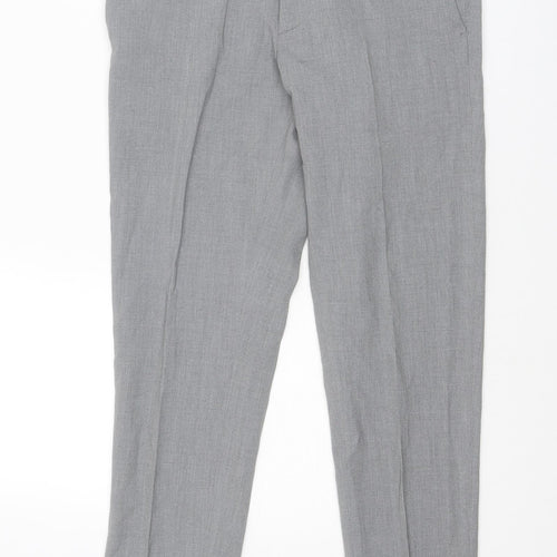 ASOS Mens Grey Polyester Chino Trousers Size 30 in L26 in Regular Zip