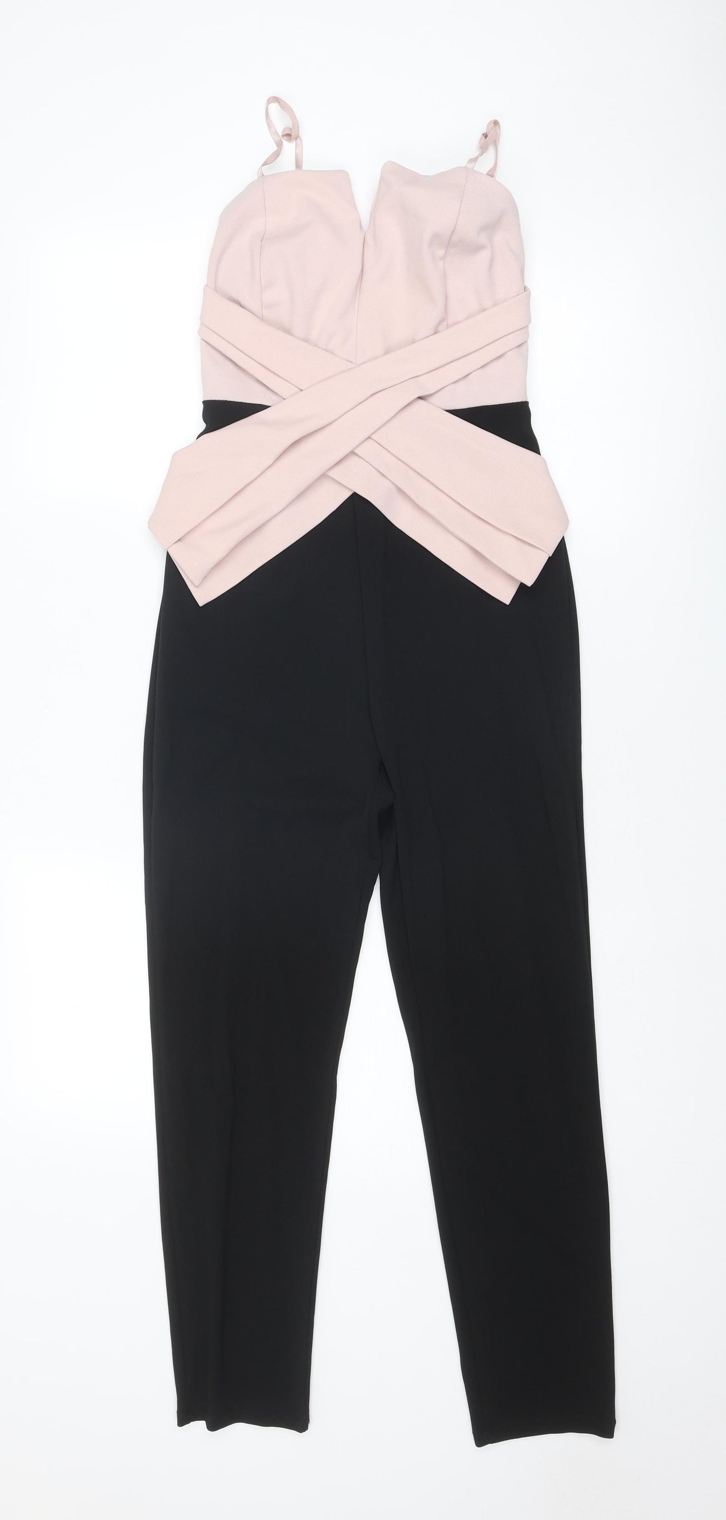 Boohoo Womens Black Polyester Jumpsuit One-Piece Size M L27 in Pullover