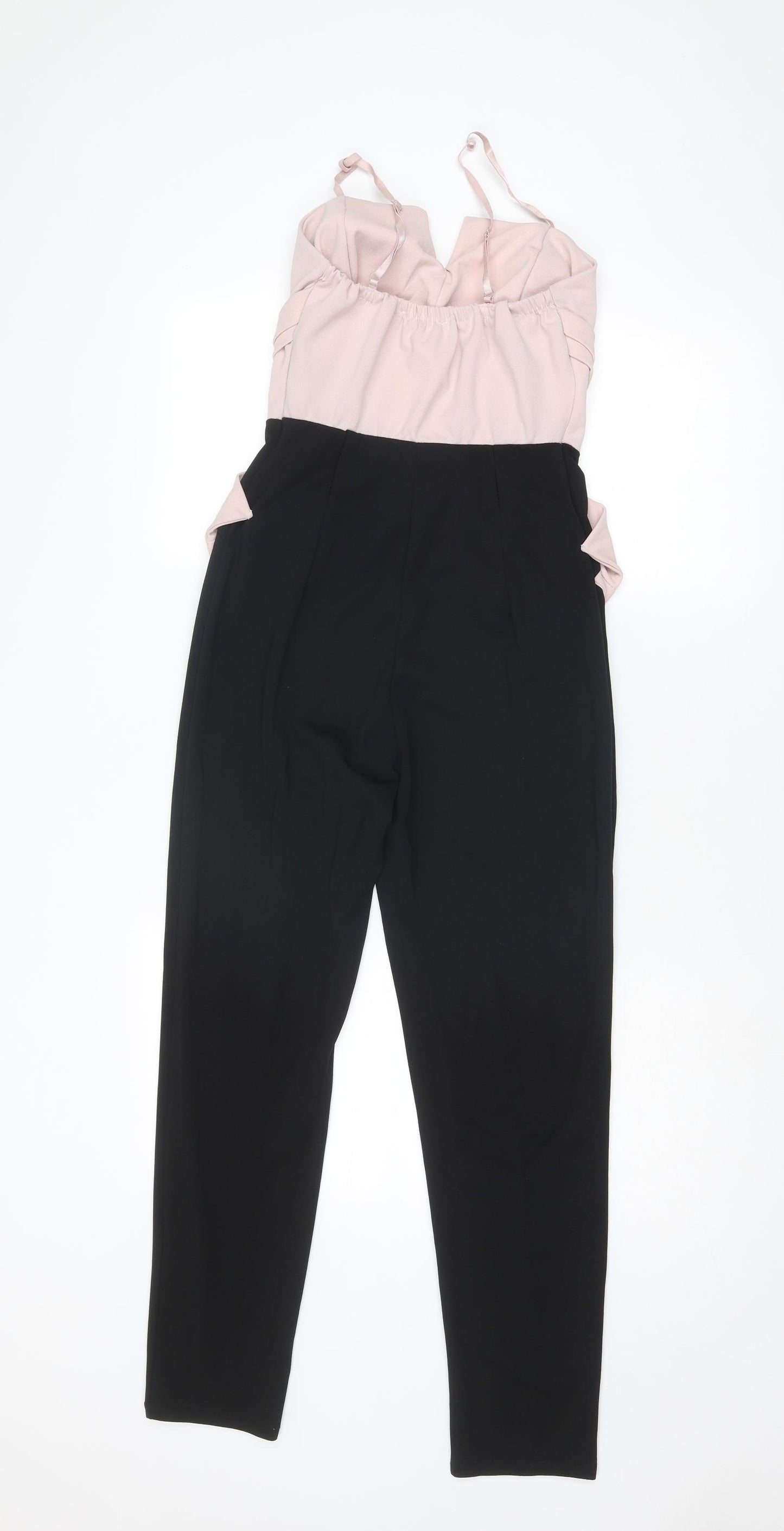Boohoo Womens Black Polyester Jumpsuit One-Piece Size M L27 in Pullover