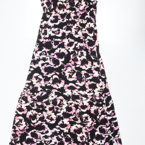 Dorothy Perkins Womens Multicoloured Geometric Viscose Maxi Size 14 V-Neck Button