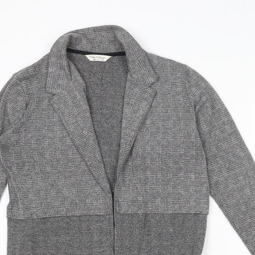 Miss Selfridge Womens Grey Plaid Overcoat Coat Size 10