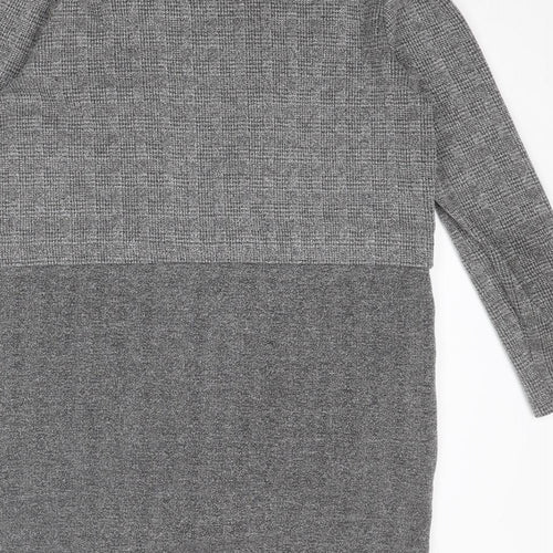 Miss Selfridge Womens Grey Plaid Overcoat Coat Size 10