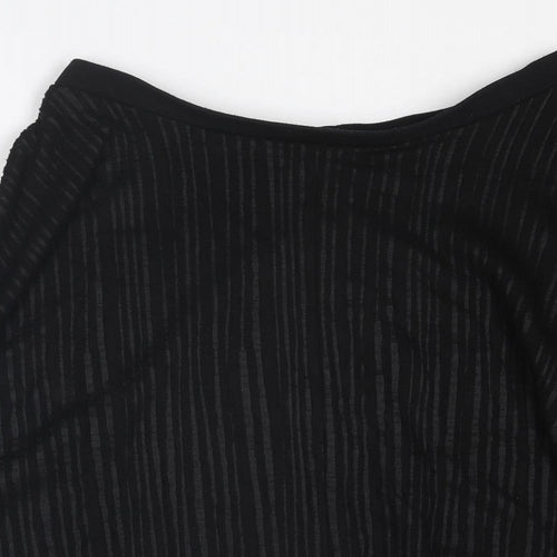 Marks and Spencer Womens Black Striped Polyester Swing Skirt Size 12