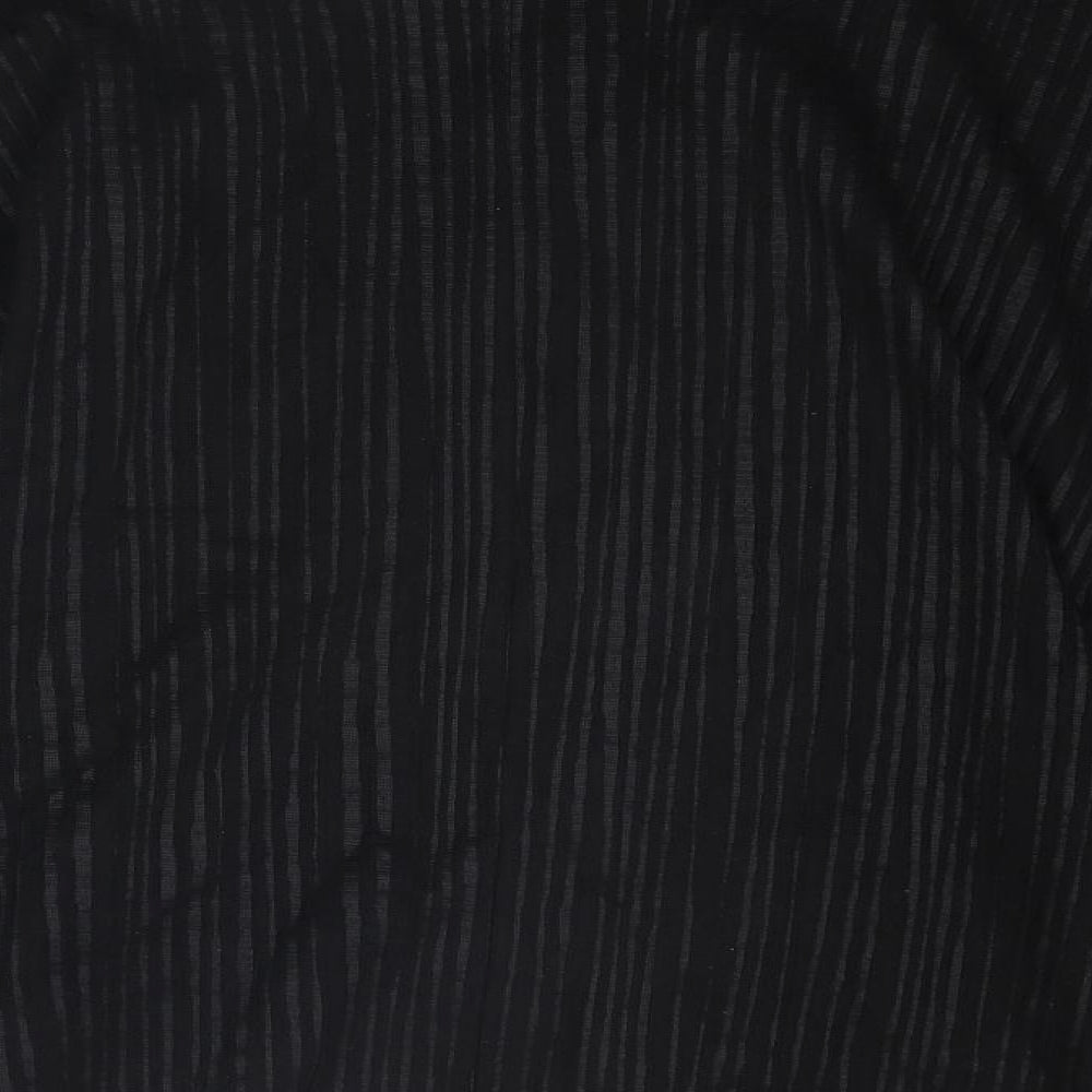 Marks and Spencer Womens Black Striped Polyester Swing Skirt Size 12