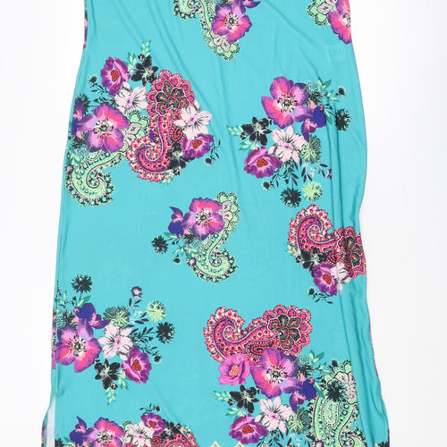 Kaleidoscope Womens Multicoloured Paisley Polyester Slip Dress Size 18 V-Neck Pullover