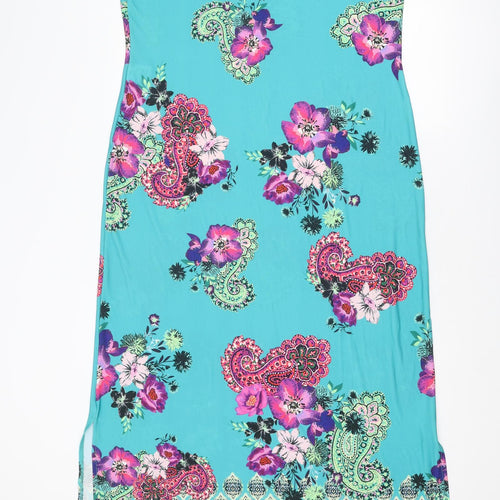 Kaleidoscope Womens Multicoloured Paisley Polyester Slip Dress Size 18 V-Neck Pullover