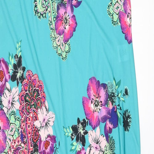 Kaleidoscope Womens Multicoloured Paisley Polyester Slip Dress Size 18 V-Neck Pullover
