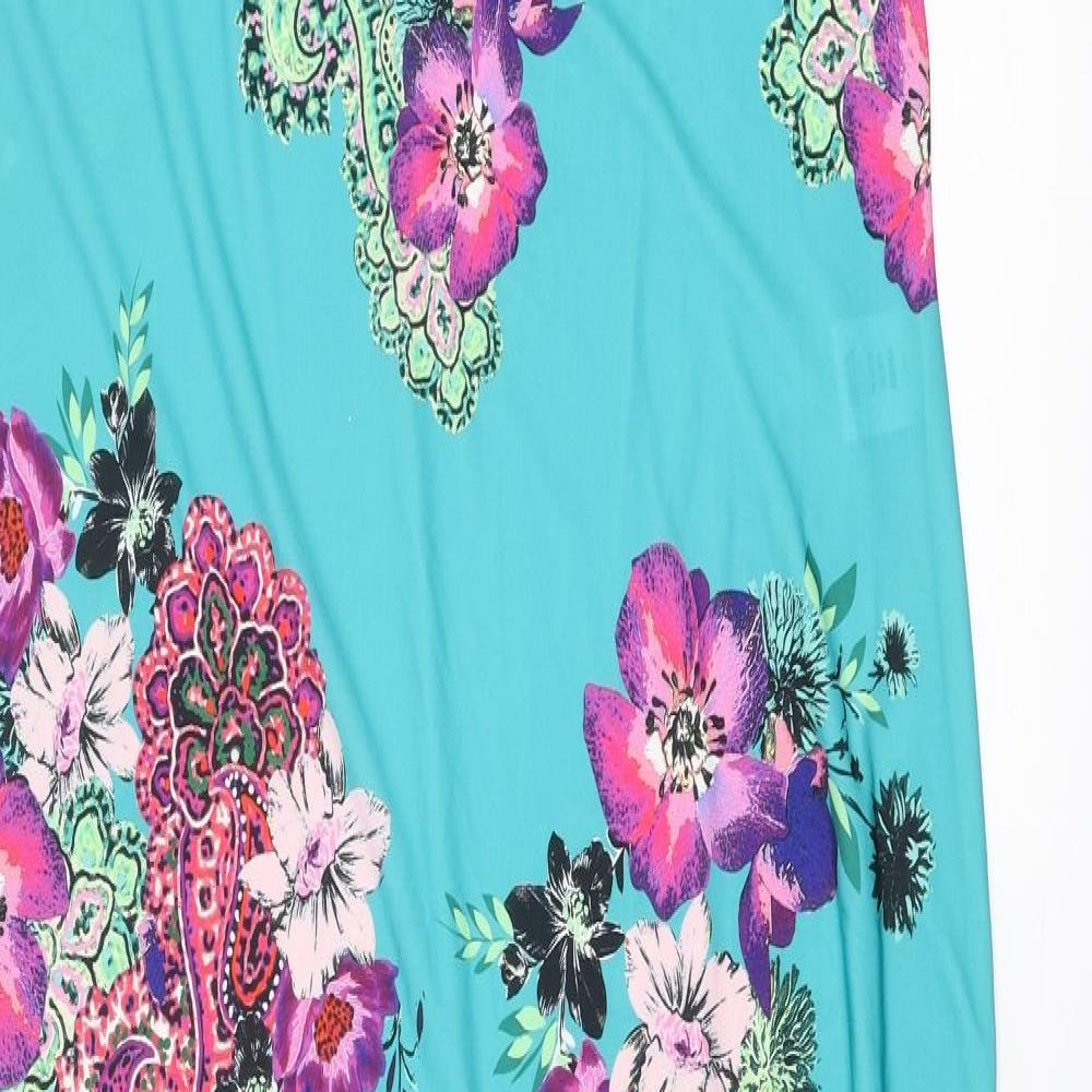 Kaleidoscope Womens Multicoloured Paisley Polyester Slip Dress Size 18 V-Neck Pullover
