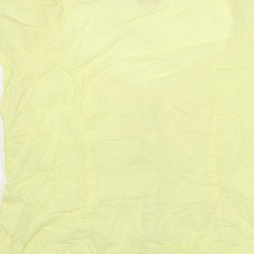 Monsoon Womens Yellow Cotton Basic T-Shirt Size 12 Round Neck