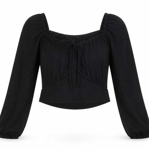 Nasty Gal Womens Black Polyester Basic T-Shirt Size 10 Round Neck