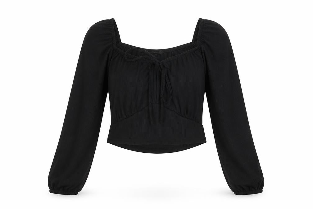 Nasty Gal Womens Black Polyester Basic T-Shirt Size 10 Round Neck
