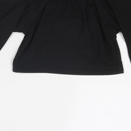 Nasty Gal Womens Black Polyester Basic T-Shirt Size 10 Round Neck