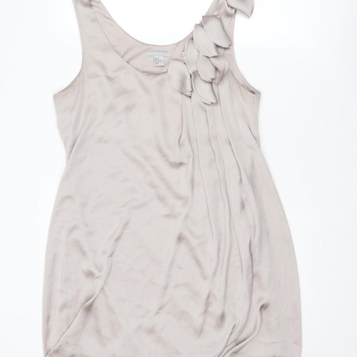 H&M Womens Grey Polyester Mini Size 12 Round Neck Pullover