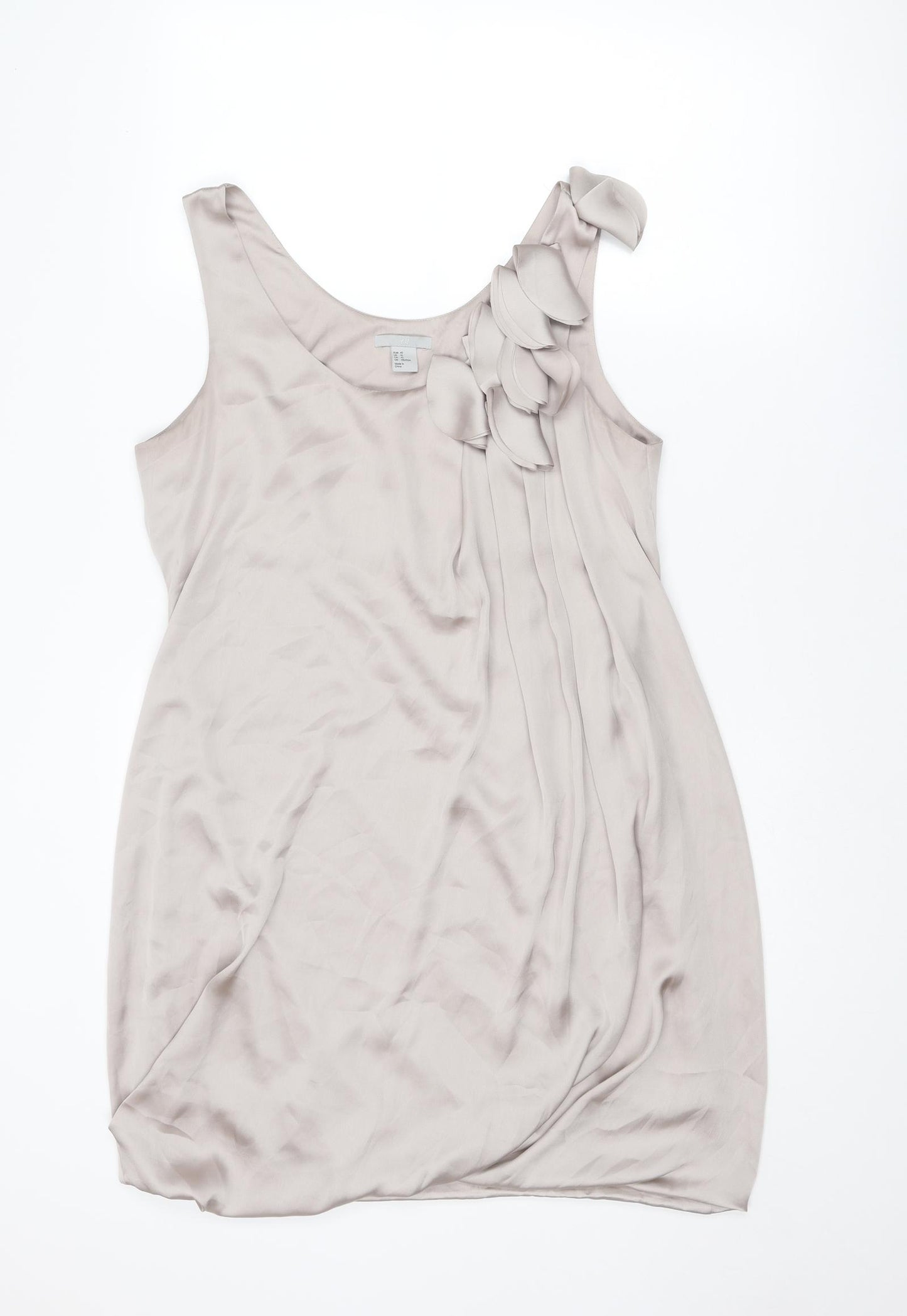 H&M Womens Grey Polyester Mini Size 12 Round Neck Pullover