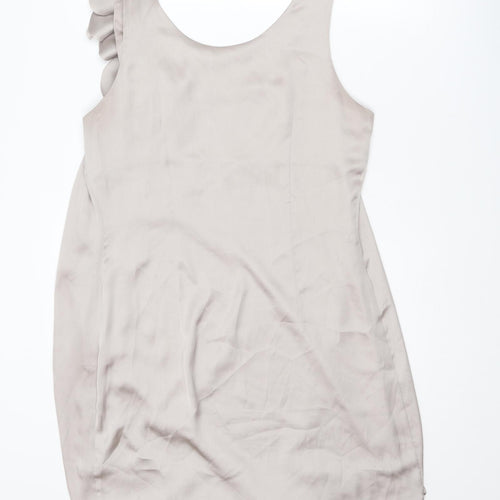 H&M Womens Grey Polyester Mini Size 12 Round Neck Pullover